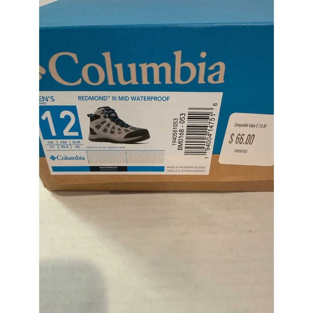Columbia Redmond III Mid Waterproof Hiking Boots Graphite Black Teal